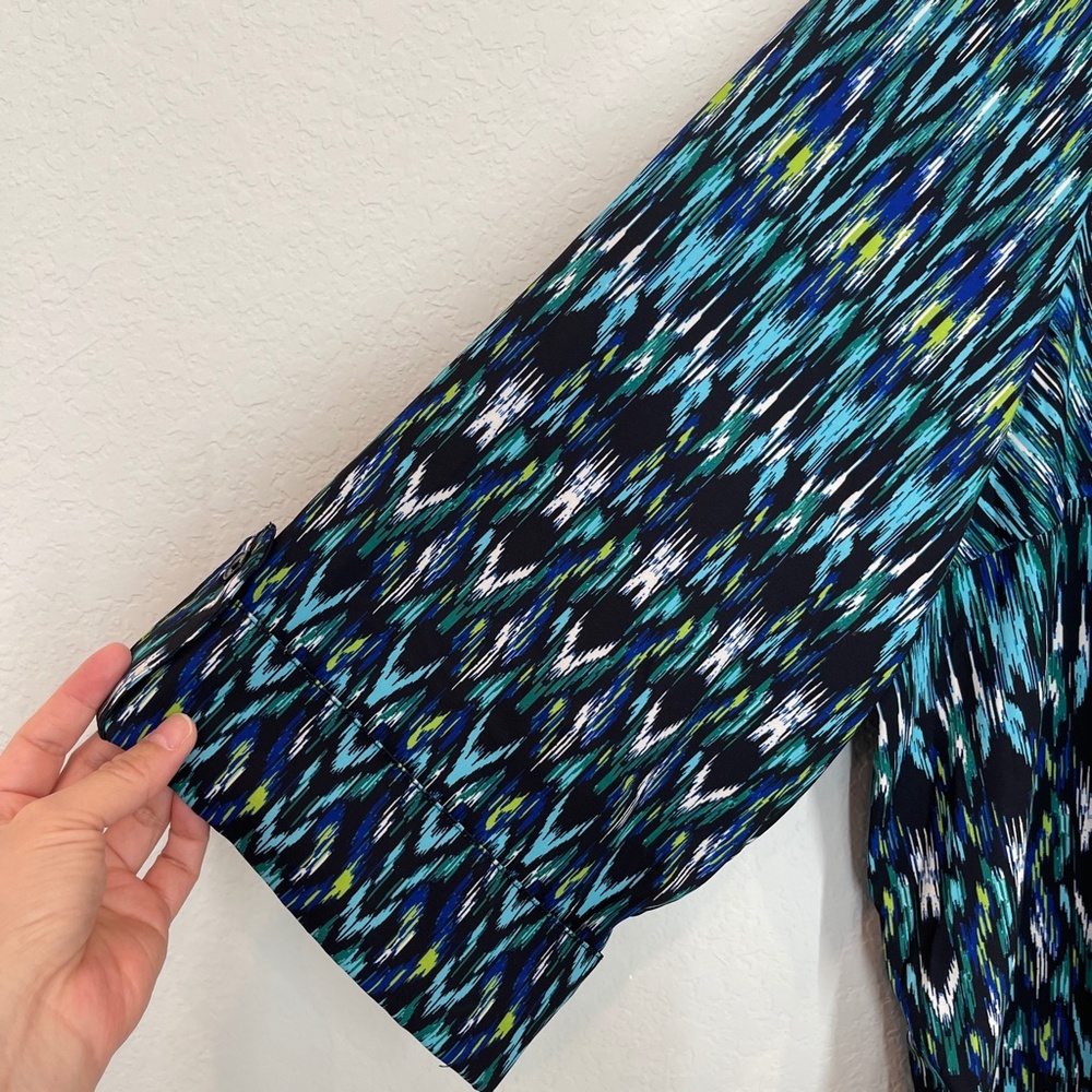 Catherines Button Up Top Size 4x Artsy 3/4 Sleeve… - image 4